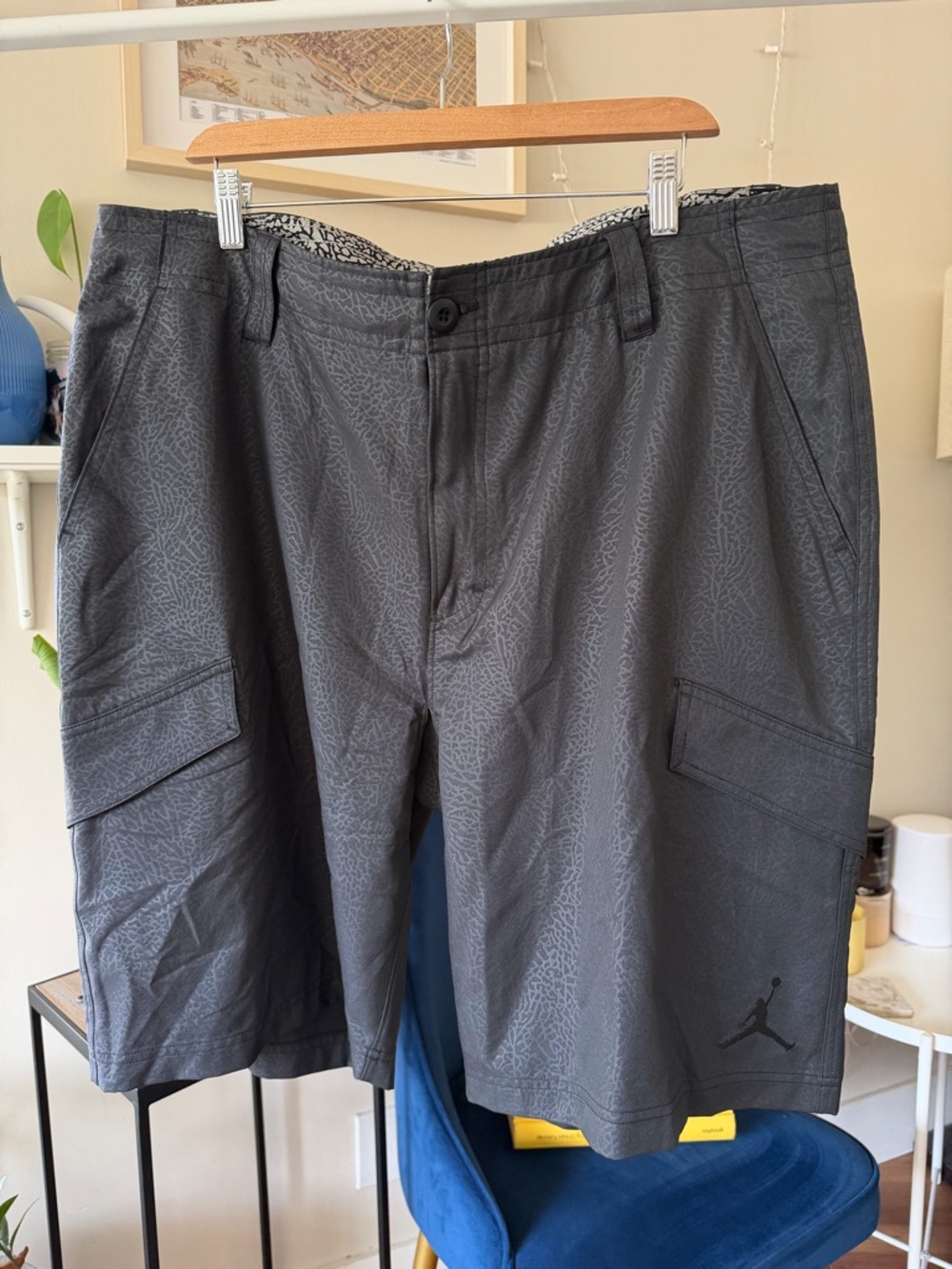 Jordan Performance Cargo Shorts Elephant Print Size 38-40